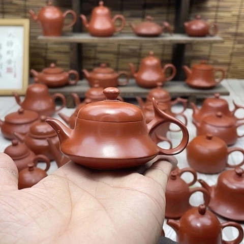 阿*文潮州朱泥手拉壶云炉壶