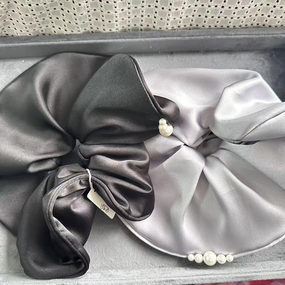 原单设计简约缎面荷叶大肠发圈1117气质百搭时尚韩版