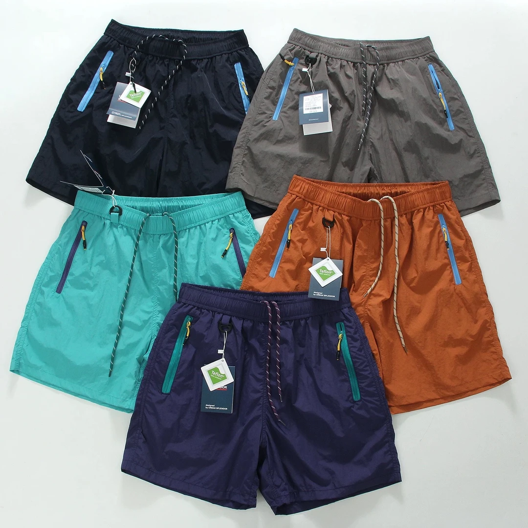 山系户外透气防泼水凉感冰皮短裤男女同款运动休闲薄款速干五分裤