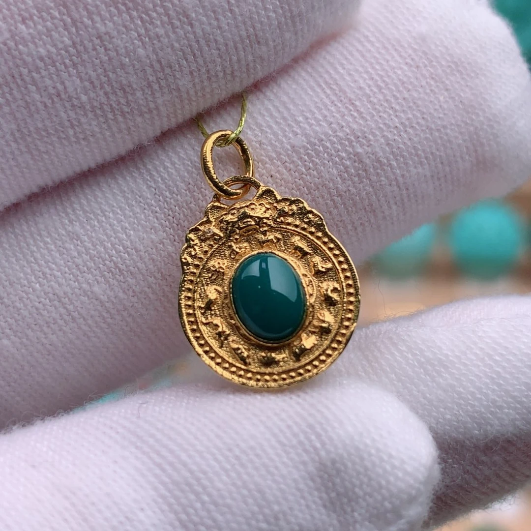 18K金镶嵌绿松石珠宝奇石