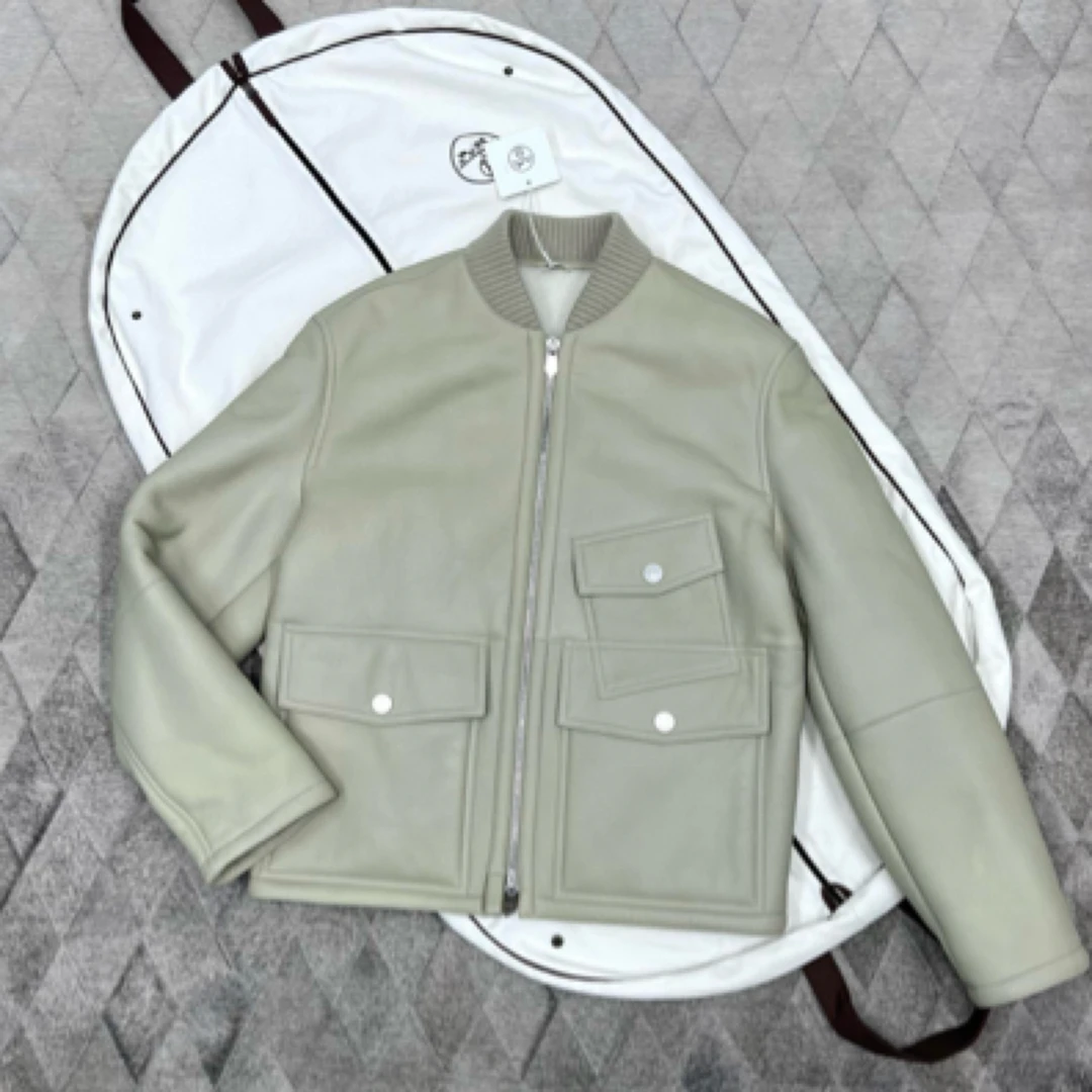 全新未使用 Hermes/爱马仕 125764 骑士皮草夹克外套