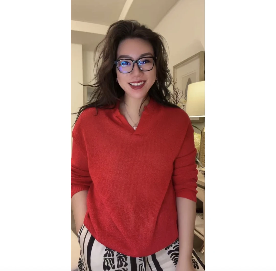 【大G精选】“半熟lady” 高级简约小v领百搭显瘦针织衫上衣