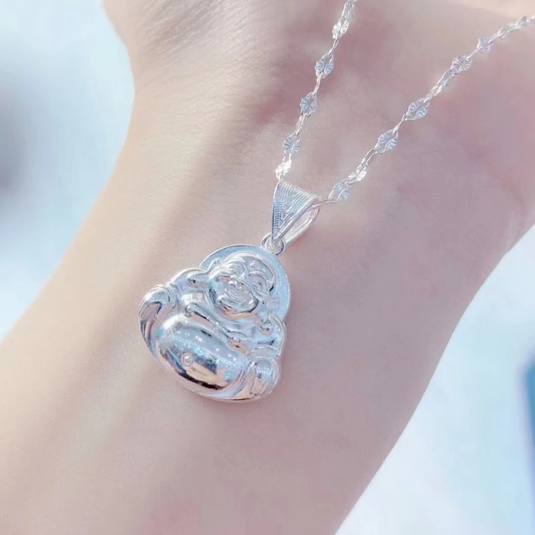 吊坠足银 990花丝光面佛吊坠（不含链）