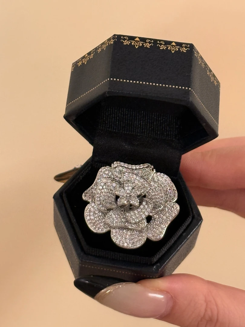 合金合成锆石戒指 老货｜戒指（无戒盒） 默认微瑕山茶花文艺轻奢ms