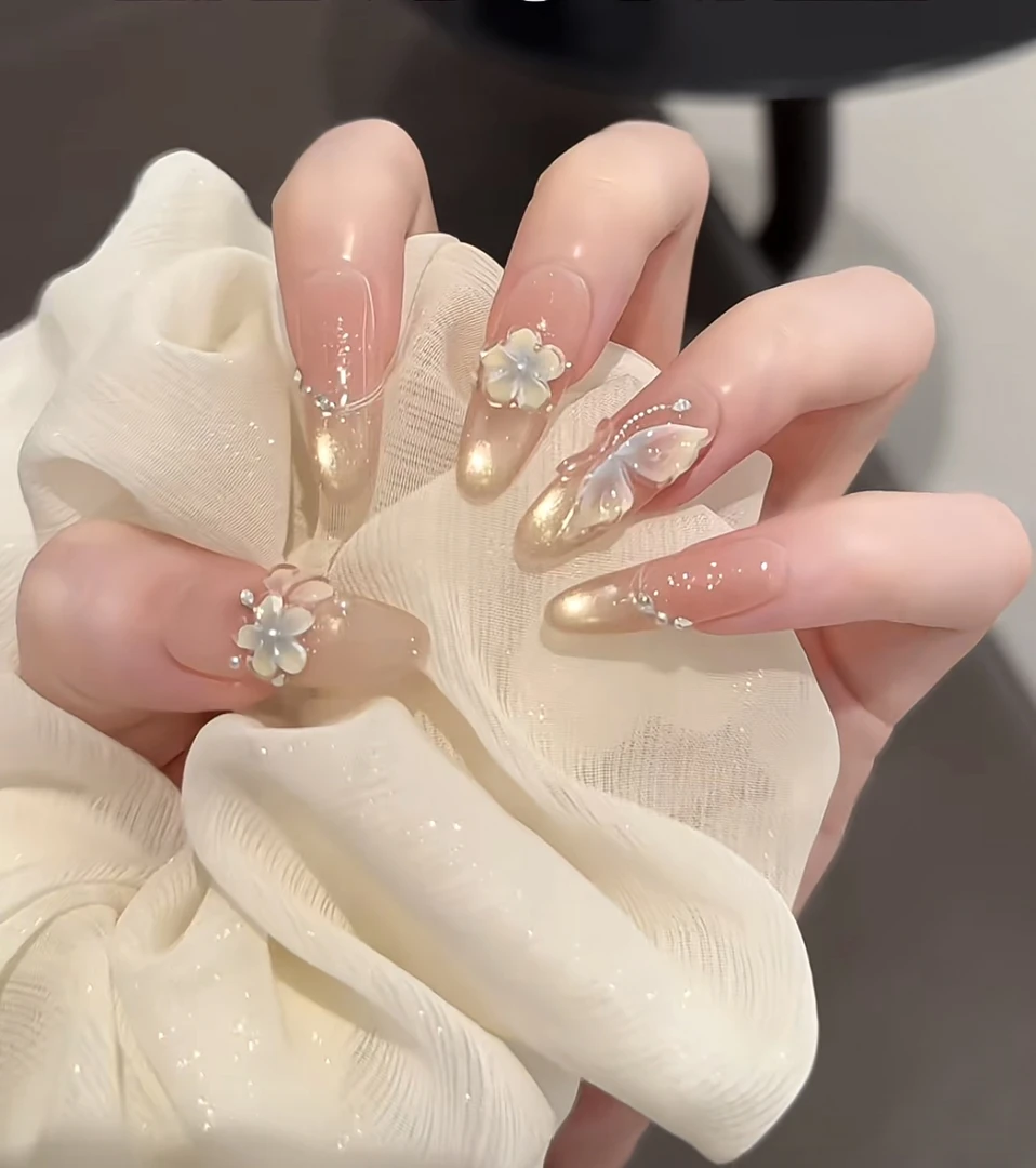 【花梦蝶】纯欲华丽高级感夏季猫眼温柔款可拆卸穿戴甲