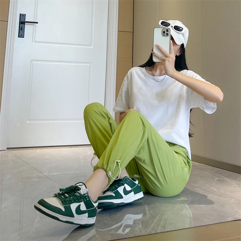 九分裤夏季薄款直筒休闲裤女款兰精棉面料垂感显瘦百搭广场舞裤子