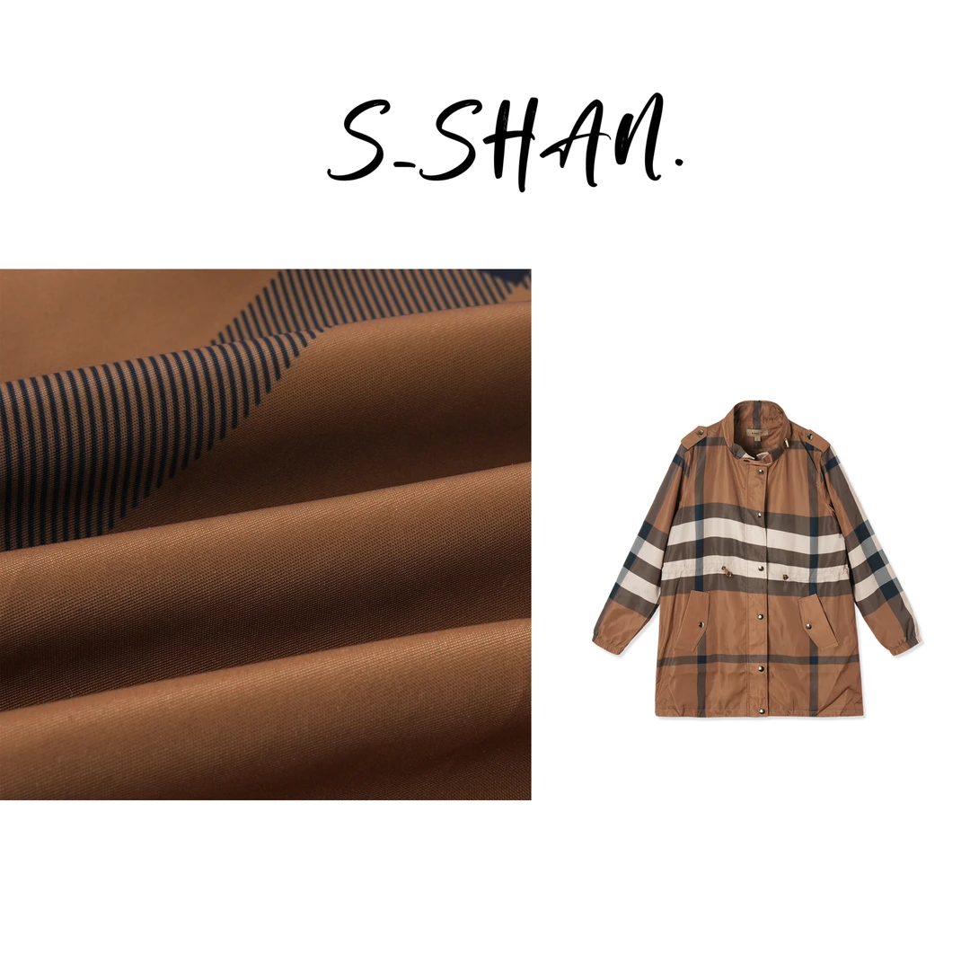 【山山专属】时尚英伦风秋季新款女装格纹夹克177509