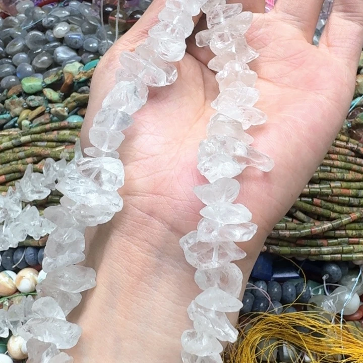 合金玛瑙/玉髓珠宝半成品一条13mm白水晶原石