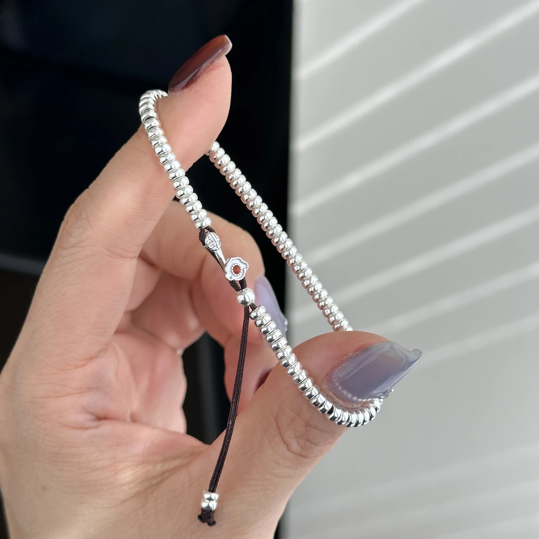 925银布艺手链 原创设计时尚简约百搭气质女3m盘缠如意手链 3884