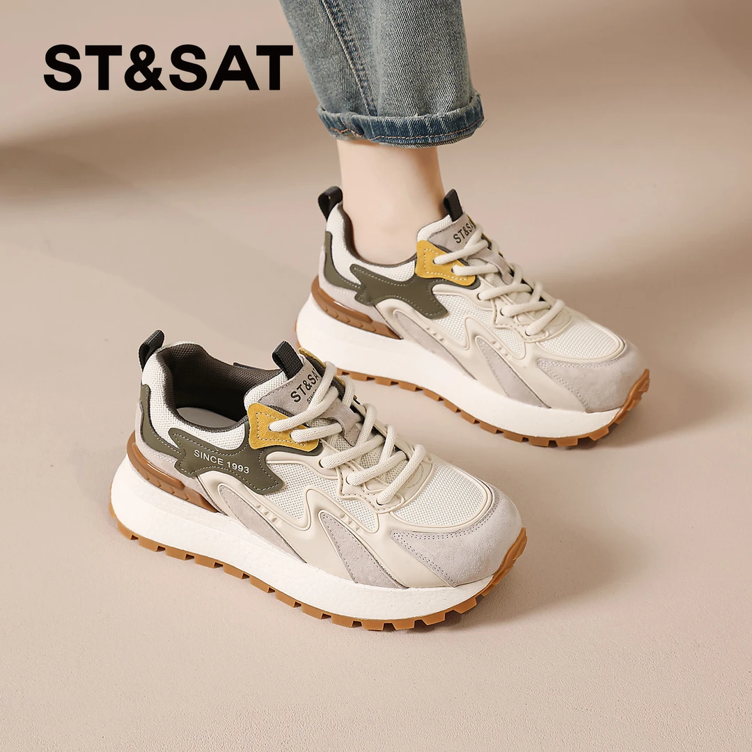 星期六跑步老爹鞋女士2025新款秋季运动鞋夏季百搭显脚小潮牌女鞋