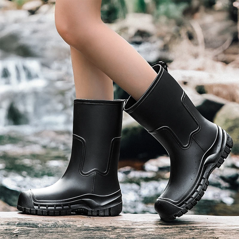 中筒新款女士雨鞋保暖防滑耐磨胶鞋时尚雨靴成人外穿厨房防水水鞋