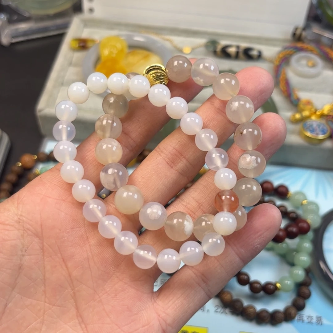 未镶嵌手链烟晶南红