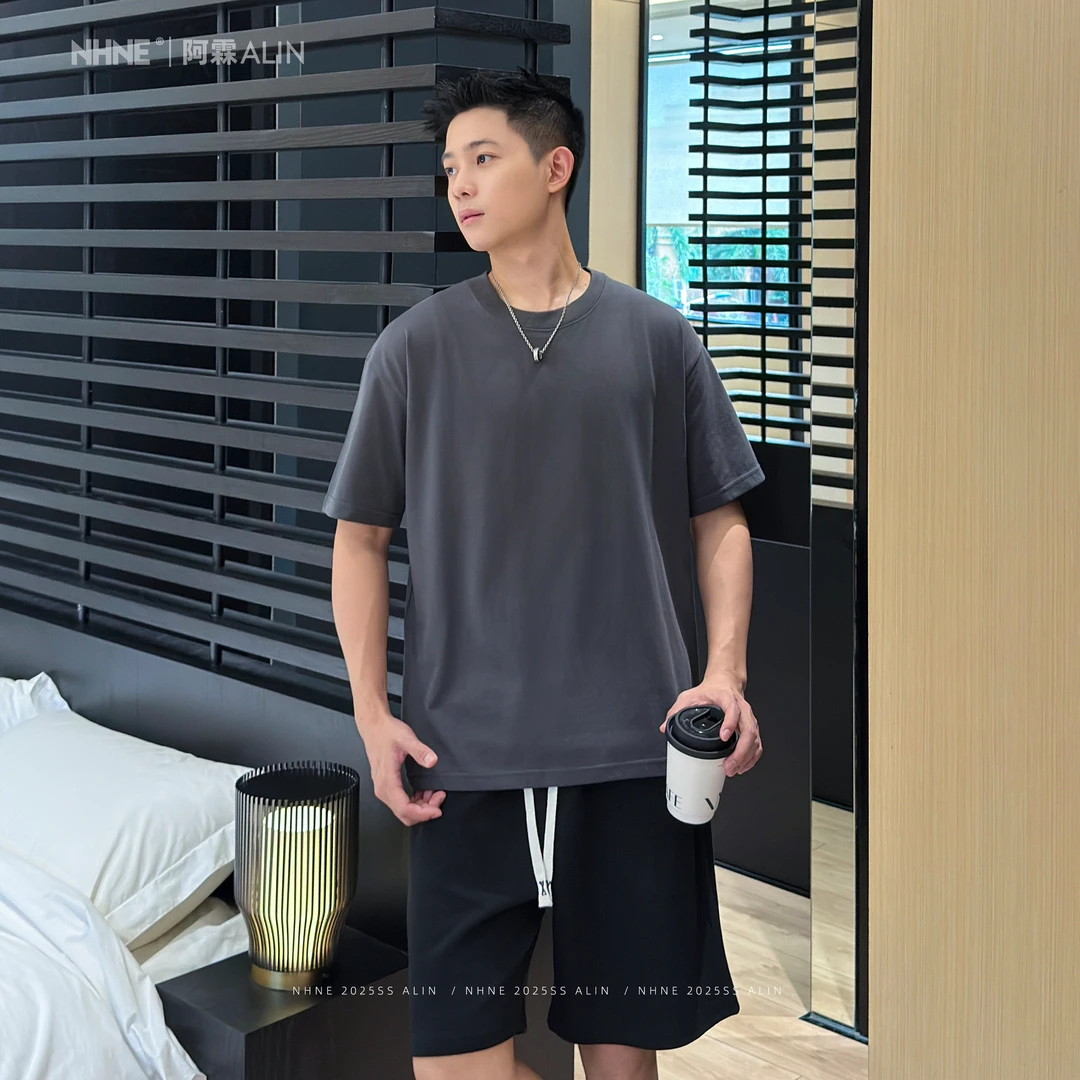 【阿霖ALIN】多色系夏季凉感透气短袖短裤简约休闲百搭运动套装