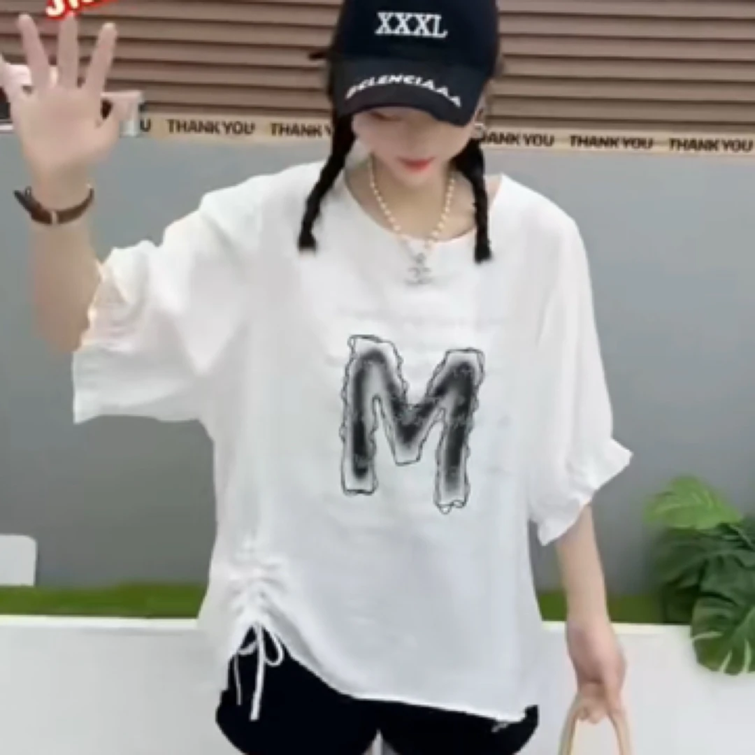 【好闺蜜】烫钻设计感字母短袖休闲T恤