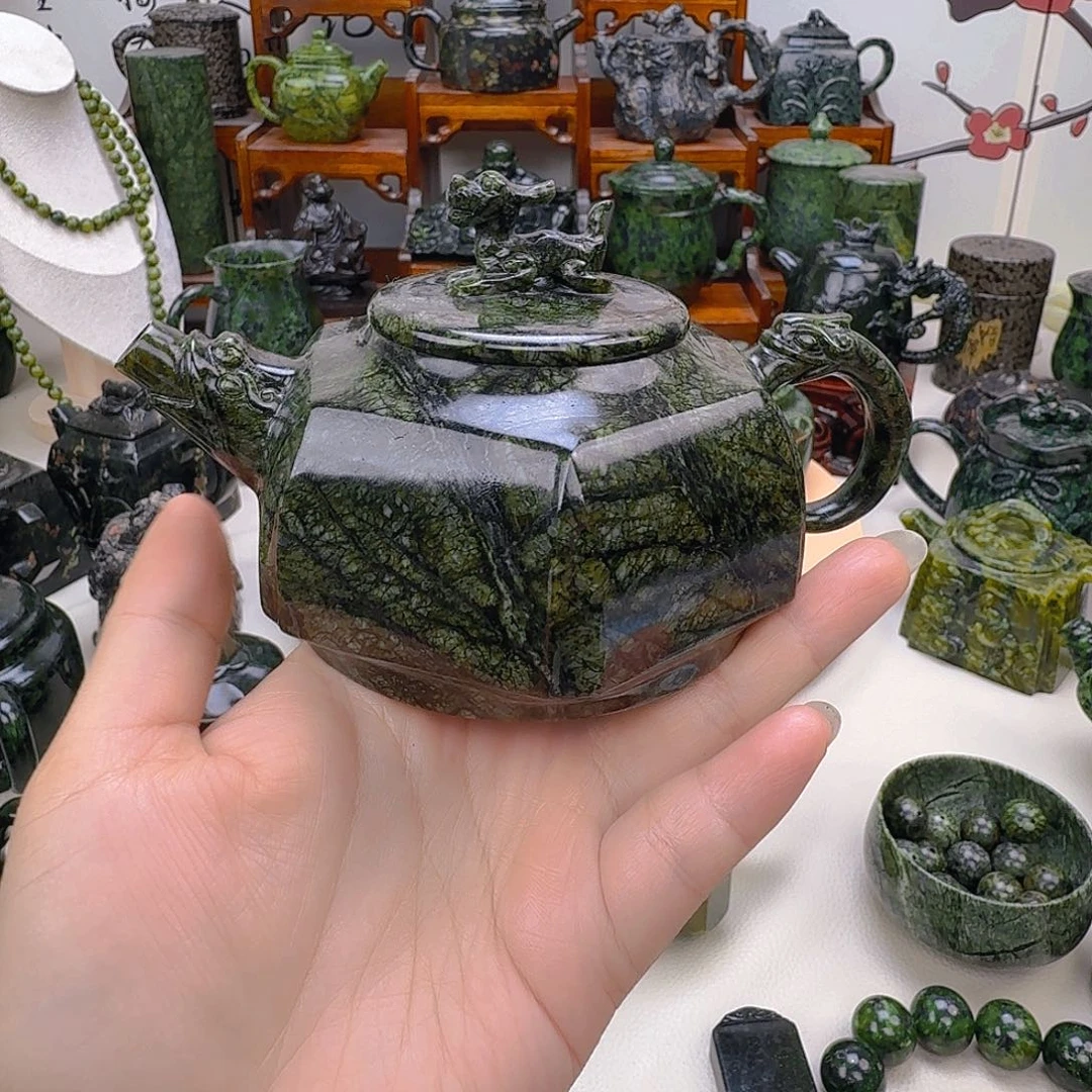 猫***蛇纹石玉未镶嵌藏玉药王精美手串