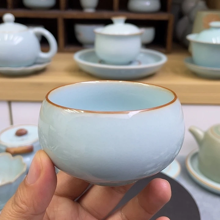 杯子陶瓷天青汝瓷禅定杯