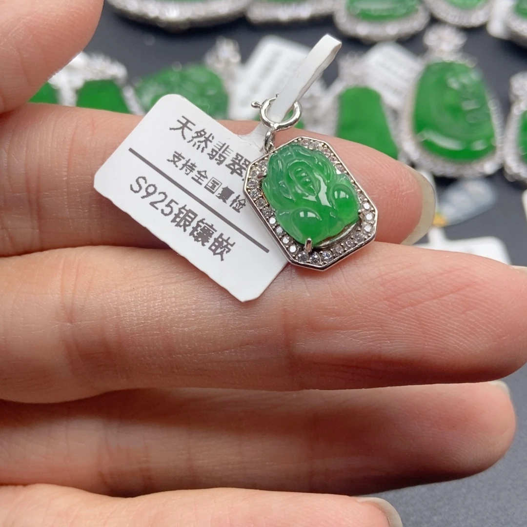 翡翠银S925镶嵌颈饰