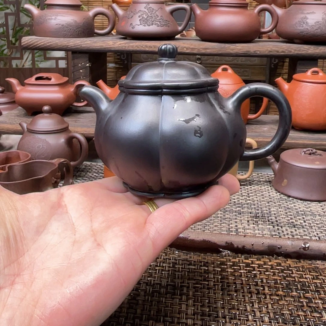 紫砂茶壶宜兴原矿紫砂手工制160