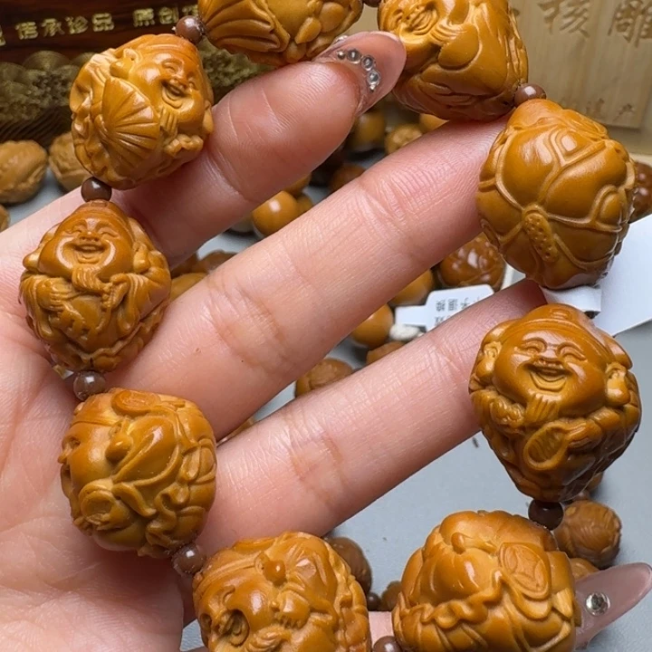 橄榄核手串/手链荷叶财神