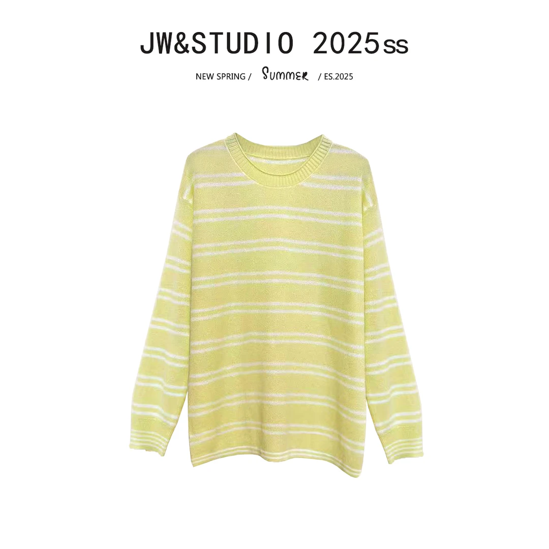 JW/静稳2025春季新品时尚潮流休闲宽松减龄女款针织衫5550267