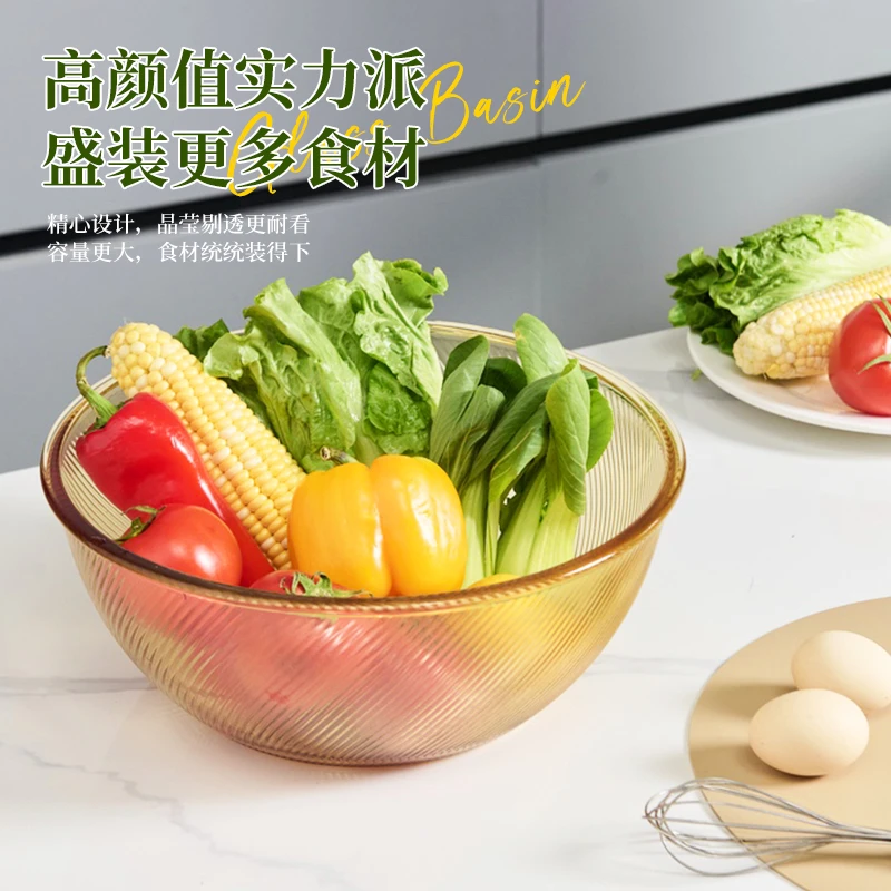 玻璃盆和面盆大口径沙拉碗汤盆洗菜盆高硼硅玻璃碗微波炉烤箱加热
