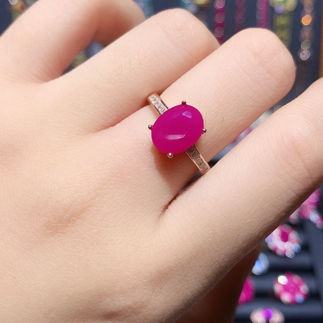 红宝石银S925镶嵌戒指