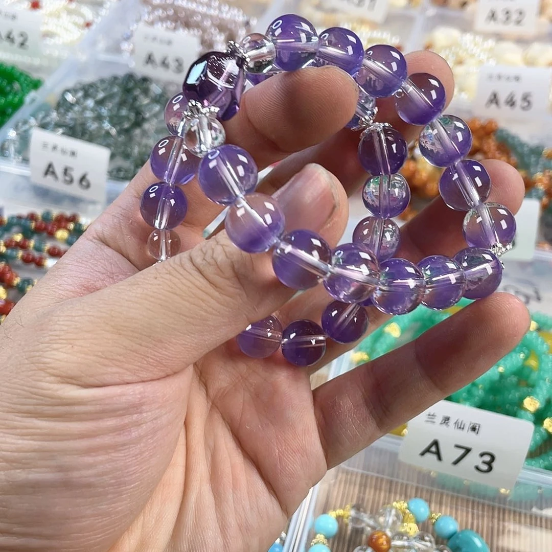 檀香木手串银S925镀金镶嵌