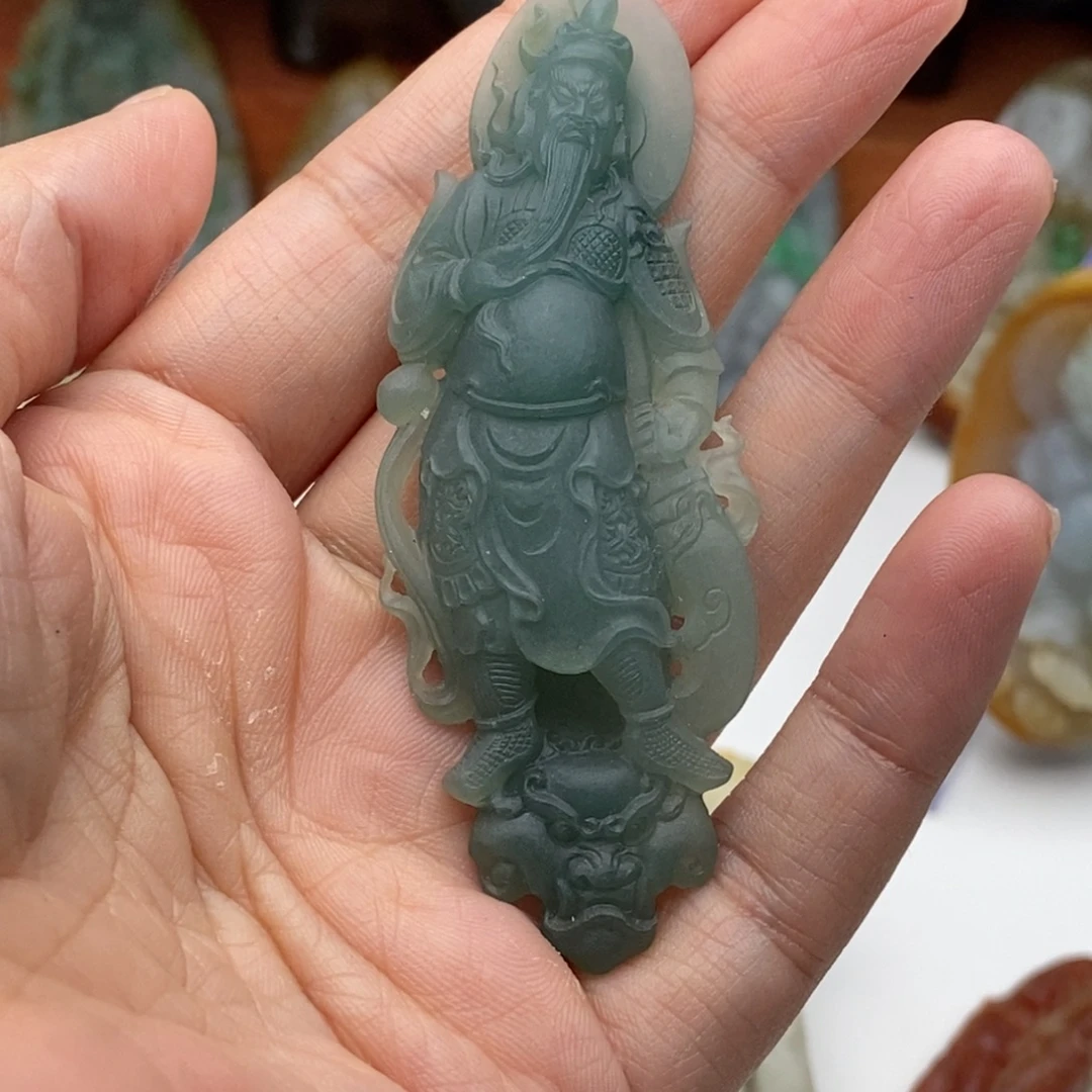 定制翡翠未镶嵌关二爷