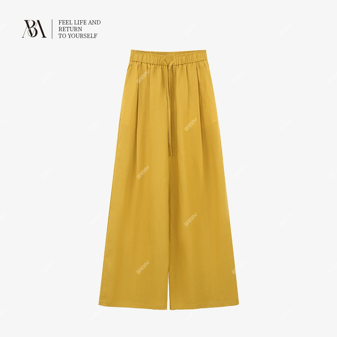 【BAMAY】夏季新款欧若风阔腿裤百搭时尚休闲裤BM252PX030CM