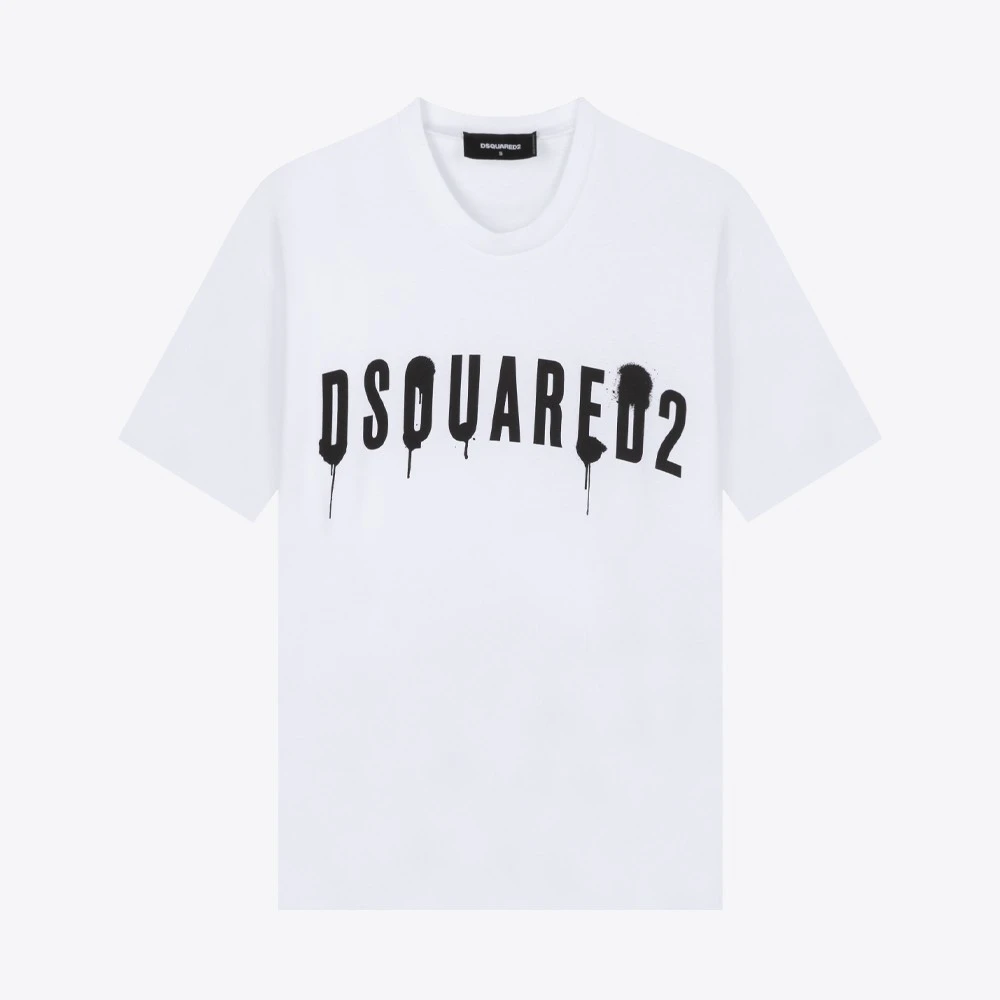 全新未使用DSQUARED2 D2二次方印花男短袖T恤S74GD0962S23009100