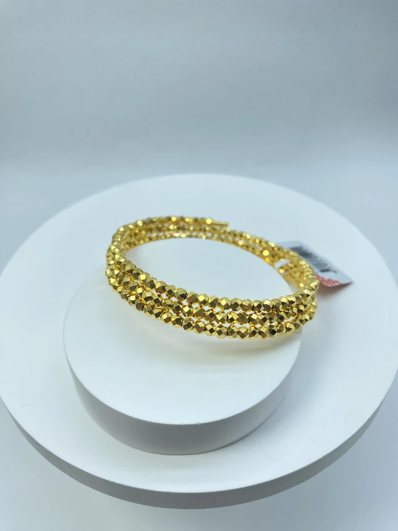 足银手镯 足银手镯 时尚精美款三环爆闪手镯可调节