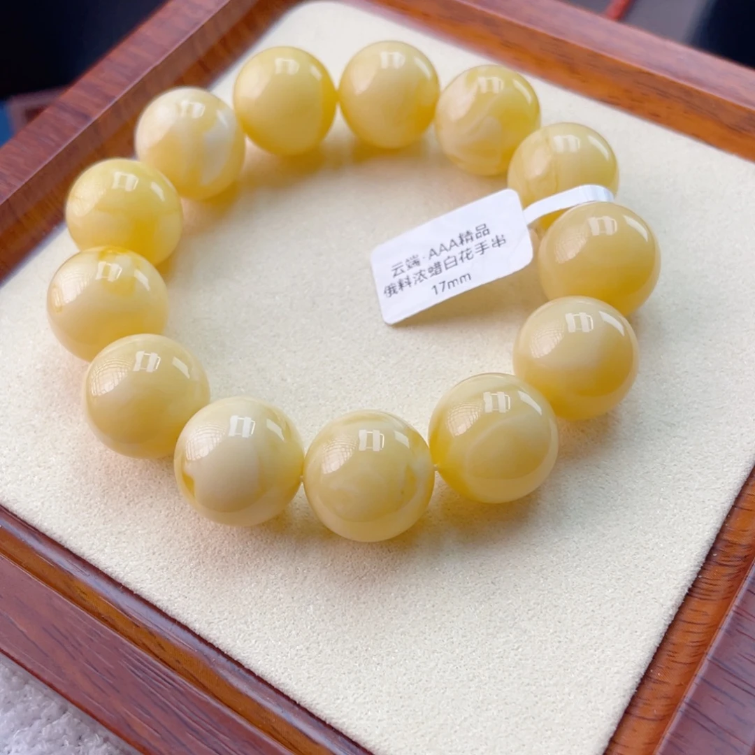 蜜蜡未镶嵌手链蜜蜡手串37.26克