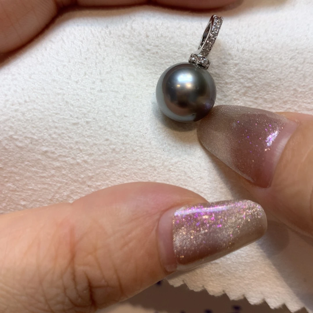 海水珍珠银S925镶嵌颈饰