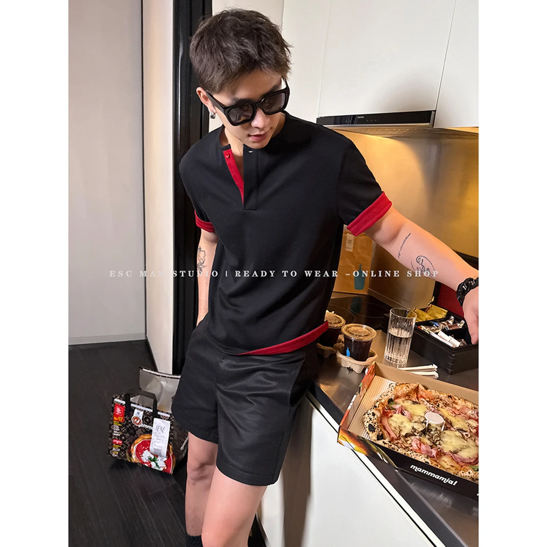 ESC MAN STUDIO/让情绪及时感应 正反面撞色设计感休闲短袖T恤