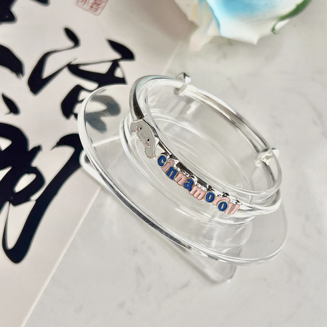 足银手镯 足银中童彩色卡通可调节镯 可爱设计悦银轩 生日礼首选