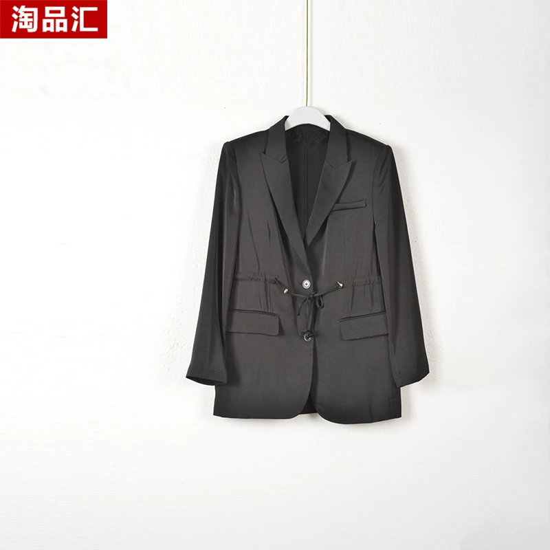 【Ｙ专柜捡漏】大码女装QaC-抽绳收腰西装外套6831-黑色正码