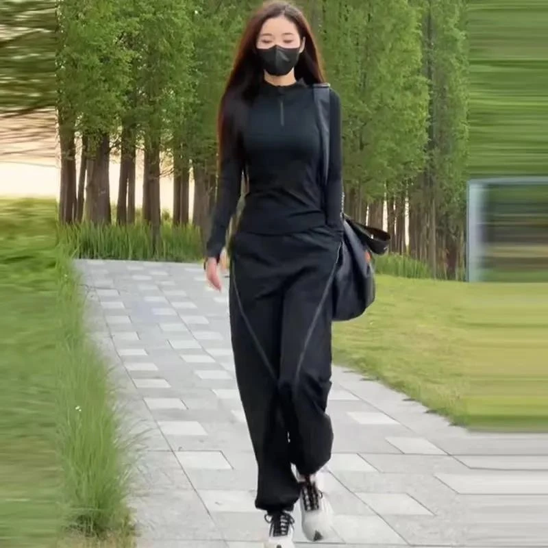 运动套装女春秋新款小个子跑步健身薄款速干 干衣显瘦两件套秋季