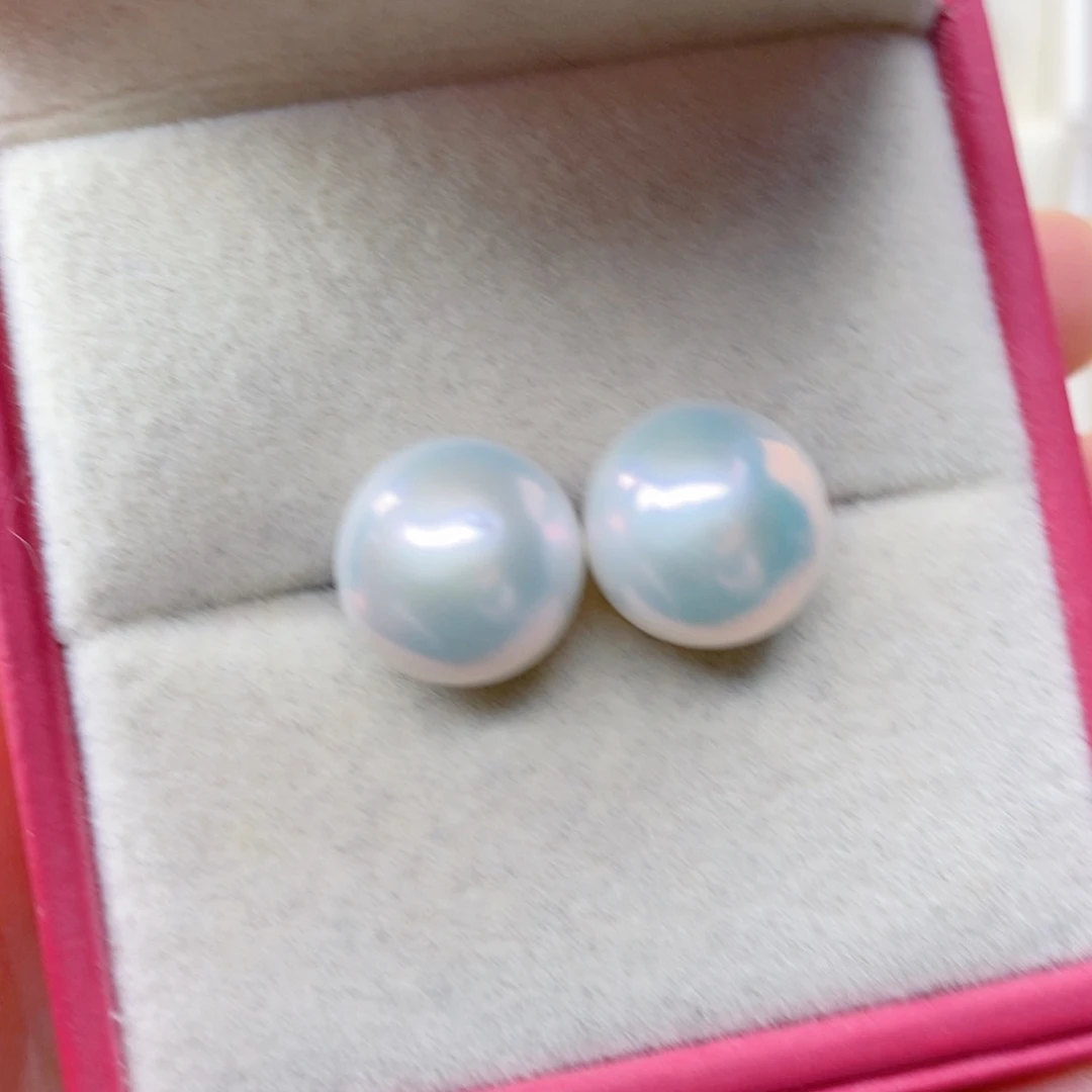 淡水珍珠耳饰银S925镶嵌
