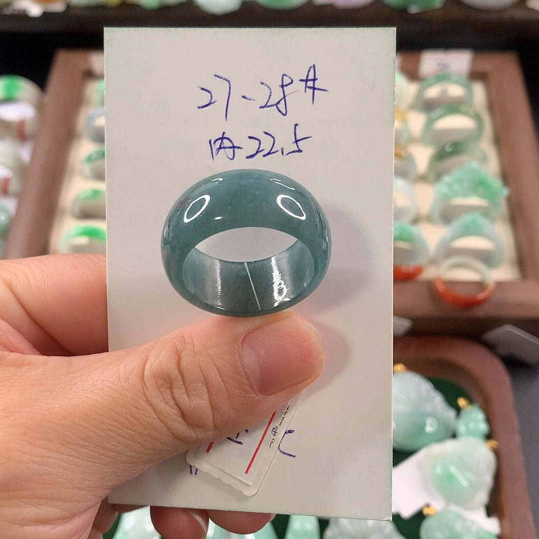 翡翠未镶嵌戒指2728