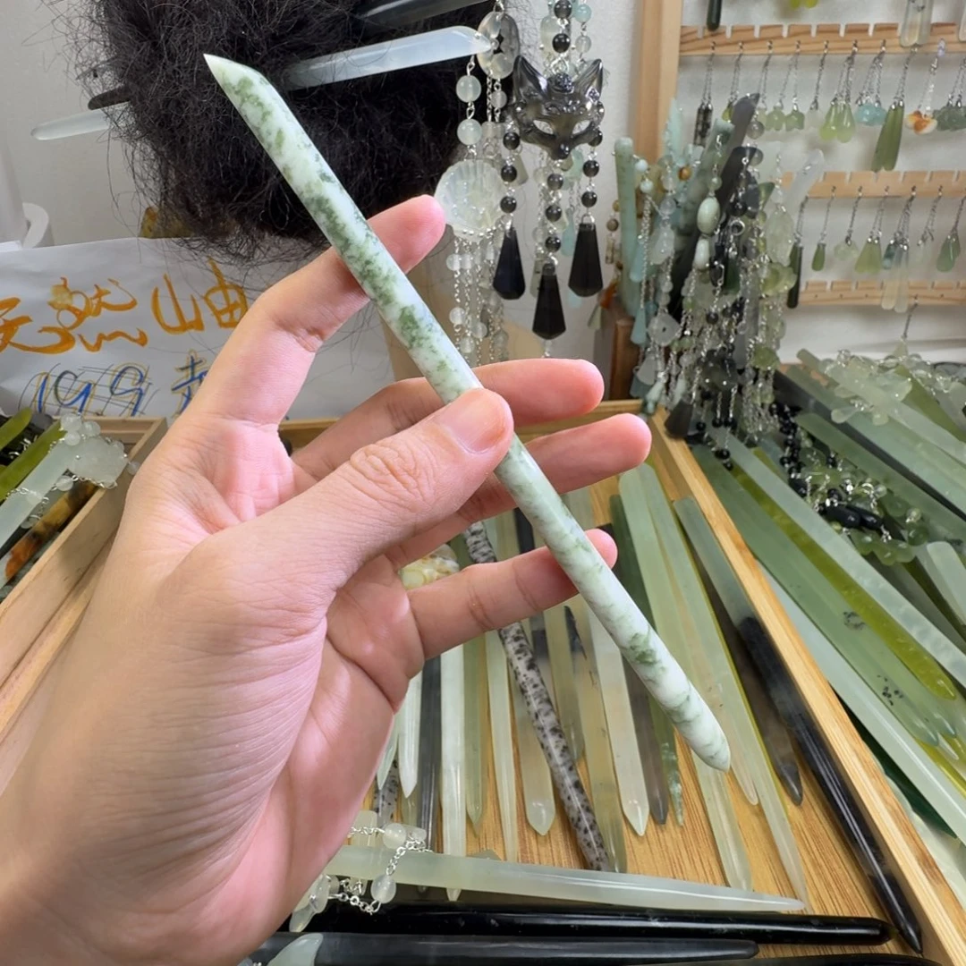 蛇纹石玉合金发饰