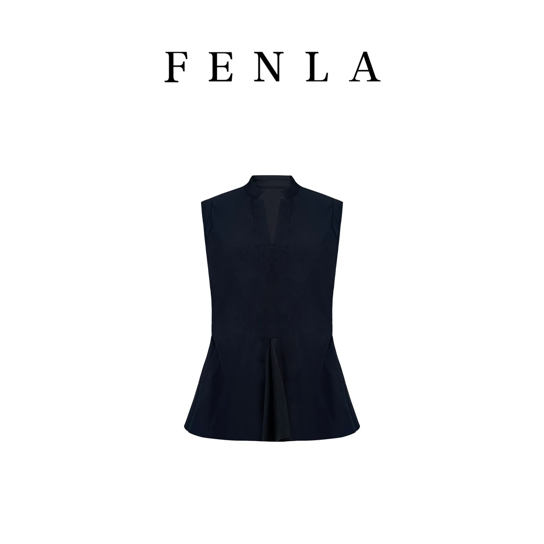 【惠姐私服】V领高级感轻奢简约风素雅剪裁式无袖上衣 83836