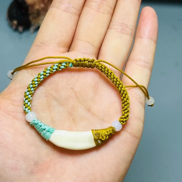 【玉米结】定制款不退换 成人小孩手链手工编绳diy黑狗牙