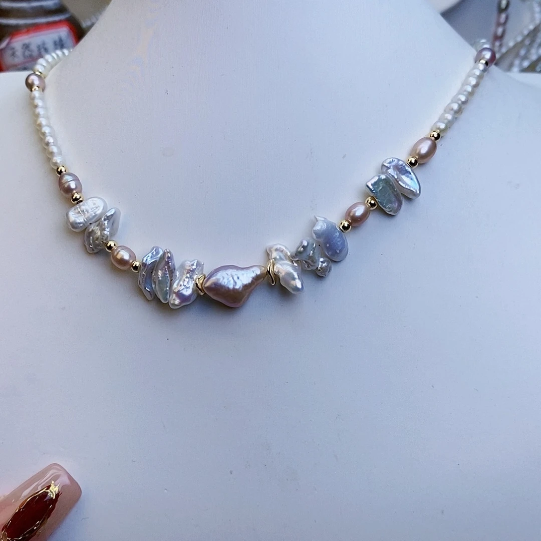 淡水珍珠颈饰银S925镶嵌