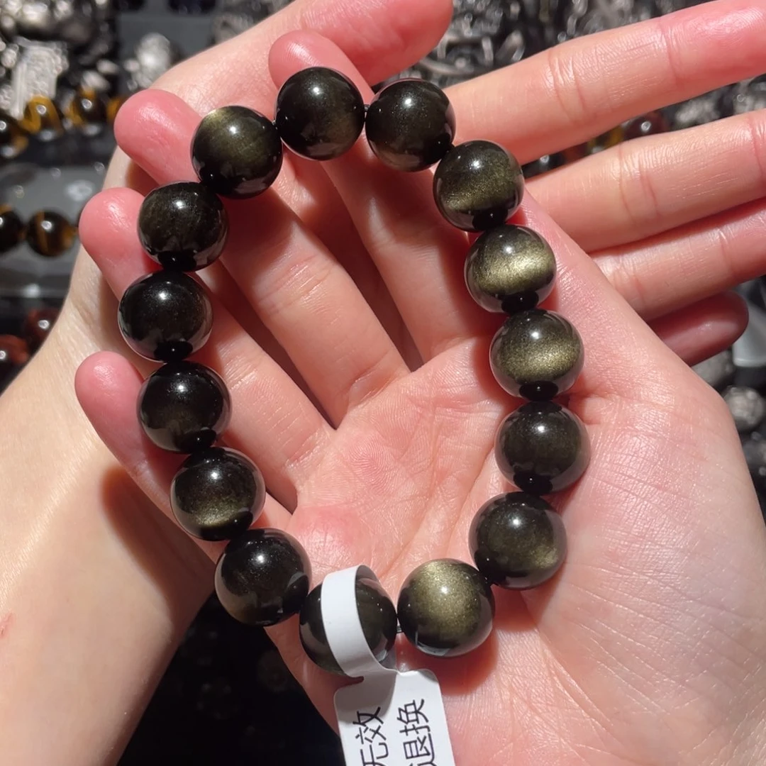黑曜岩手串未镶嵌双***虎