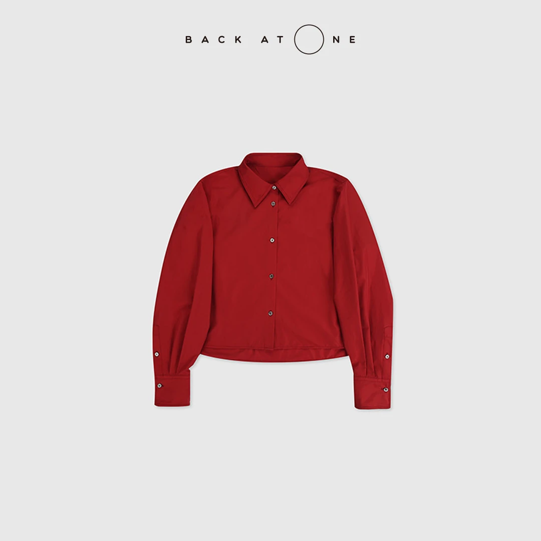 BackAtOne“随心而型” p*单排扣翻领下摆鱼骨衬衫 BFS-1BS071E-K