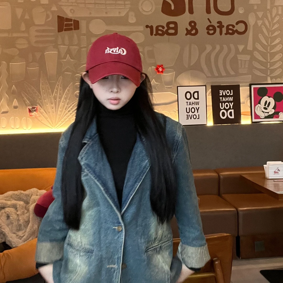 新款韩国Caivsh刺绣宽帽檐深顶男女韩版遮阳帽子软顶棒球帽鸭舌帽