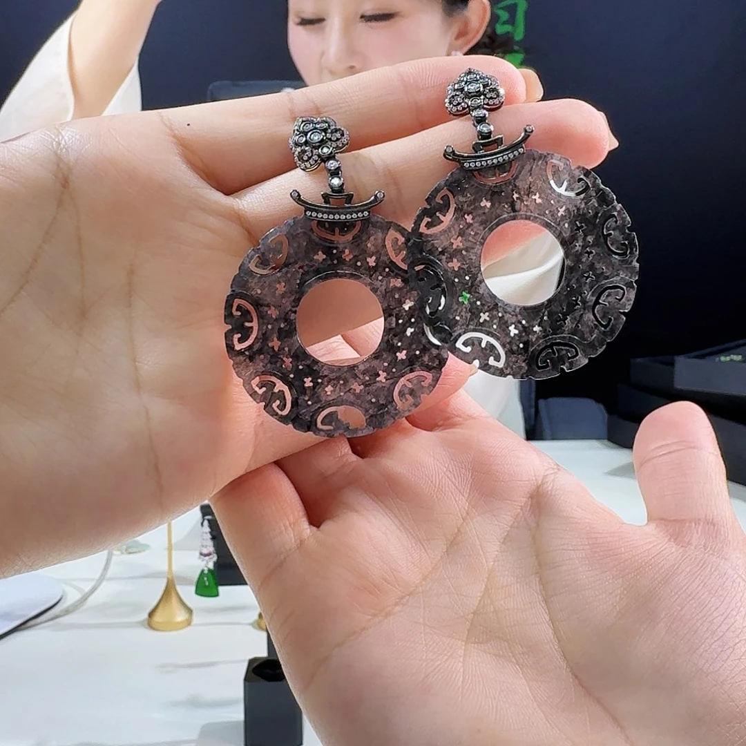 翡翠耳饰18K金镶嵌18k镶嵌