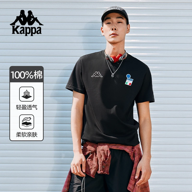 KAPPA/背靠背卡帕复古短袖新款高能感运动T恤百搭男K0E32TD01D