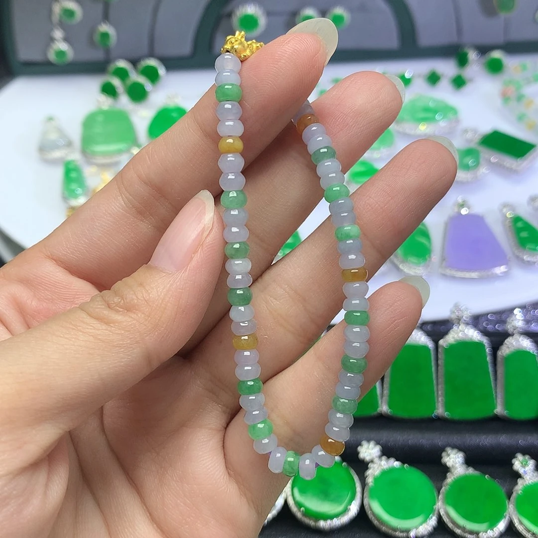 足金镶嵌手链翡翠