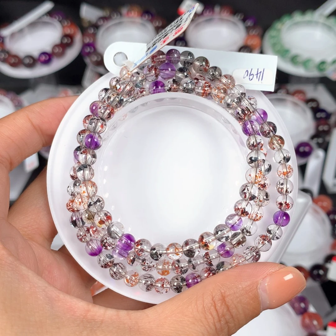 水晶手链未镶嵌稀有彩霉毒液5.3mm